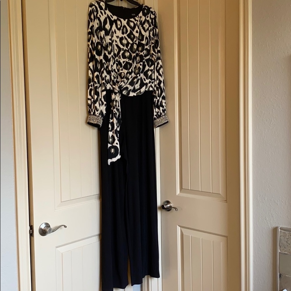 MSK Rhinestone Animal-print & Solid Jumpsuit
